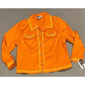 Ben Marc International Vintage Women’s Jacket Rhinestone Cowboy Orange Rodeo 24